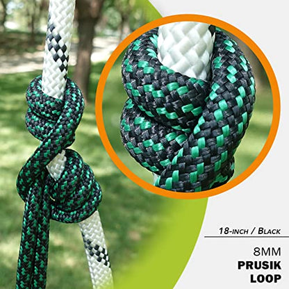 GM CLIMBING 8mm (5/16") Prusik Loop Pre-Sewn 18 inches / 24 inches - color: Orange-24 Inch