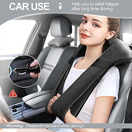 Mirakel Shiatsu Neck & Back Massager with Heat - Deep Tissue Neck, Back & Shoulder Pain Relief - Ergonomic Design Shoulder Massager, Electric Kneading Whole Body Massage Pillow Gifts for Women, Men - color: Gun Gray Green