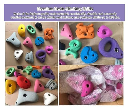 Climbing Kit,Climbing Holds, 5 Pcs Resin Rock Climbing Holds,Climbing Hold Kit Beginners, Playground Obstacle Course Training Wall(5pcs-Solid Wall Installation) - size: 5pcs-Solid wall installation