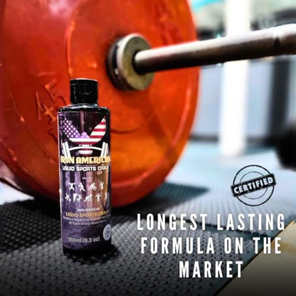 IRON AMERICAN Liquid Chalk - No-Mess Long-Lasting Grip Chalk for Weightlifting, Gymnastics, Rock Climbing, and Fitness Training - Advanced Hand Chalk for Gym - size: 1-PACK (50mL)