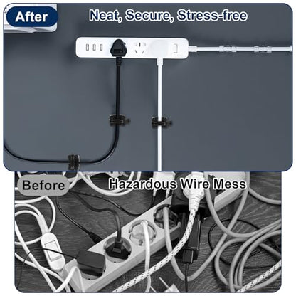 Premium Cable Zip Tie Mounts Kit - 60 Packs Wire Management Holder & Cable Clips, 8" High-Strength Nylon Ties & 5M Screws, Heavy Duty Fasteners for Wall/Desk, Indoor & Outdoor Cable Organizer