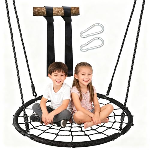 ZENY Spider Web Tree Swing for Kids and Adults, Steel Frame, 660 lb Capacity, Outdoor Swing Set (40 inch) - size: 40 inch
