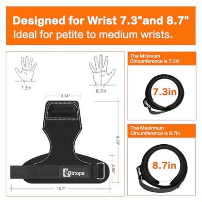 Weight Lifting Wrist Strap, Double-Layer Leather Wrist Straps for Gym Strength Training Weightlifting,Deadlift and Powerlifting, Enhance Grip Strength Neoprene Padding Gym Workout Lifting Straps Men/Women Pair - color: Black
