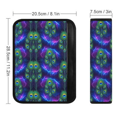 2 Pack Peacock Galaxy Purple Blue Car Seat Straps Shoulder Pads Universal Soft and Comfortable Seat Belt Cushion for Adults and Children, Stroller Pushchair High Chair - color: Pattern 353