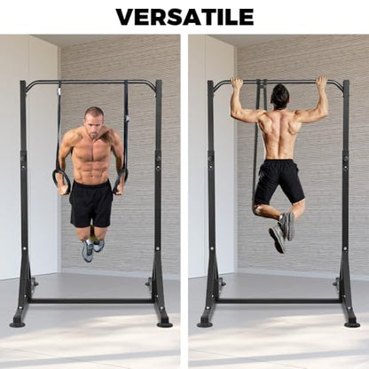 Pull Up Station, Power Tower Adjustable Pullup Bar Free Standing, Heavy Duty Multifunction Strength Training Pull Up Bar, Gym Workout Fitness Equipment Chin up Bar for Home Outdoor, 440LBS Capacity - color: Black