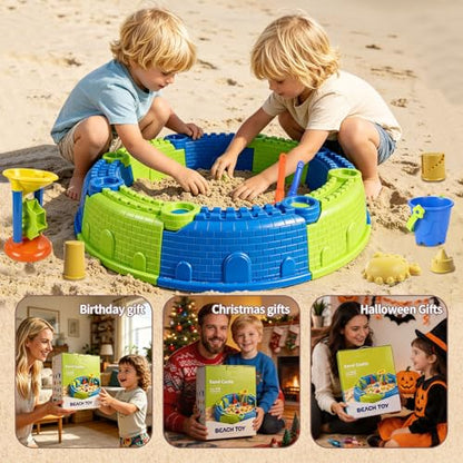 LUCKFUTURE 25 PCS Toddler Beach Toys Set, Sandbox Gift for Kids | Sand Playset with Bucket Shovels Molds & Funnel, Summer Outdoor Fun for Boys Girls 18+ Months