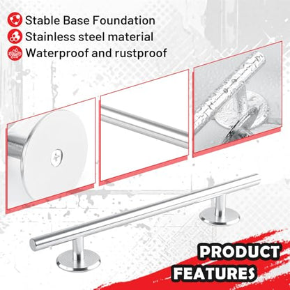 Simhoa Professional Fingerboard Rail, 25cm Skateboard Obstacle Rod with Stable Base, Mini Fingerboard Deck Fingerboard Ramp, Party Favor, Skatepark Accessory for Fingerboard Players, Round Silver - color: 25cm Round Silver