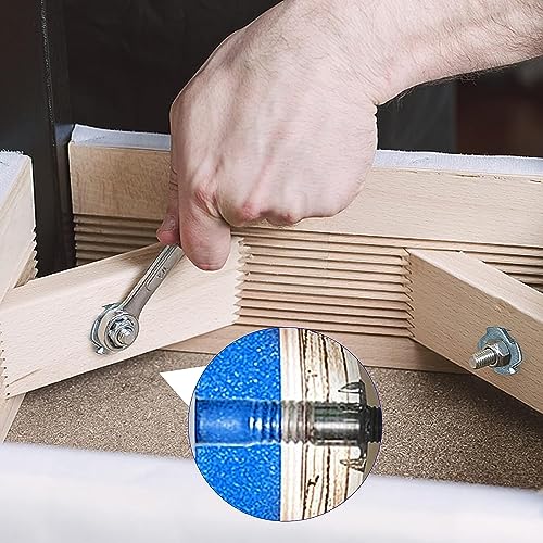 5/16"-18 T-Nut (50 Packs), Zinc Plated Carbon Steel T-Nut | 7/16" Barrel Length, 4 Pronged Tee Blind Nuts, Threaded Inserts for Wood, Rock Climbing Holds, Cabinetry, Furniture - size: 5/16"-18