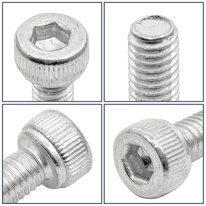 M5 x 20mm Hex Socket Head Cap Screws Bolts,6063 Aluminum Alloy Socket Head Cap Bolt Fasteners,Silver(10Pcs) - size: M5 x 20mm