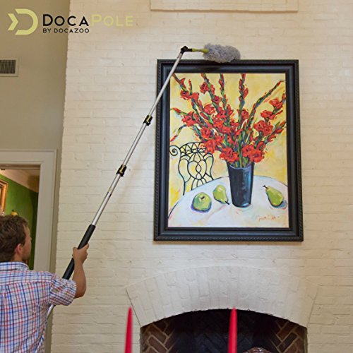 DOCA Telescoping Pole 5-12 Ft - Extension Pole for Cleaning, Feather Duster, Window Washing Kit, Paint Roller, Window Squeegee - High Reach Extendable Kit for Indoor & Outdoor - Duster Kit - size: 12 Ft, style: Duster Kit