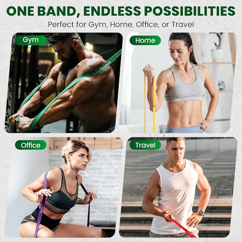 Resistance Bands – Heavy Duty Pull Up Assistance Bands and Powerlifting Exercise Bands Set for Men & Women, Home Fitness, Body Stretching, Strength Training, and Physical Therapy