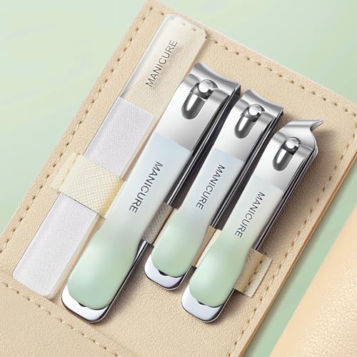 4 Pcs Manicure Set Stainless Steel Nail Clippers, Beauty Tool Portable Set Professional Grooming Kits, Travel Nail Kit for Men and Women (Color G) - color: Color G