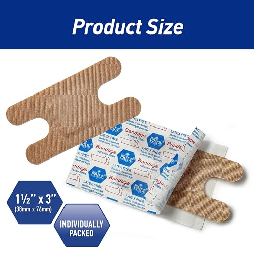 MED PRIDE Fabric Fingertip & Knuckle Bandages,Latex-Free,1.5x3 in,100-Count