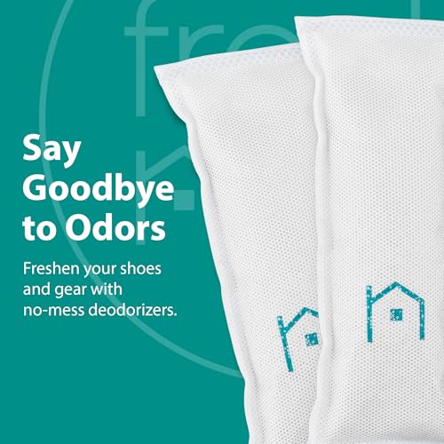 Shoe Deodorizer 4-Pack (8 Count) - Odor Eliminator, Air Freshener, Smell Absorber, Scent Remover for Shoes, Gym Bags, Soccer Cleats, Closets, Pet Area, Reusable - Shoe Deodorant - size: 2.65 Ounce (Pack of 4)