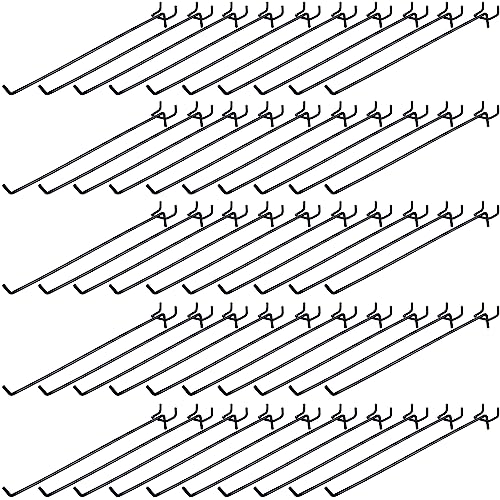 Shimeyao 100 Pcs Peg Board Shelving Hooks Stainless Steel Hanging Board Pegs Wall Display Hooks Bulk for 1/8 1/4 Garage Storage Organizer Accessories (12 Inch,Black) - color: Black, size: 12 Inch