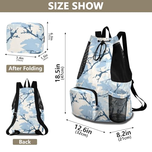 Drawstring Gym Bags For Men Women Climbing Gym Bag With Pockets Dry Wet Separation