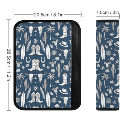 Universal Soft and Comfortable Cowboy Hat Boots Horseshoe Seashell Coastal Cowgirl Seat Belt Shoulder Pad for Kids, Most Cars, 1 Pair Seat Belt Covers Cushion Anti-Slip Pad - color: Pattern 1027