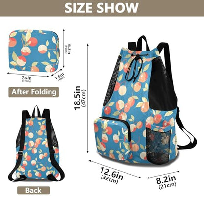 GuoChe Drawstring Backpacks Gym Swim Bag With Inside Pockets Pull String Bag Waterproof Cute Fruits Blue - color: Cute Fruits Blue