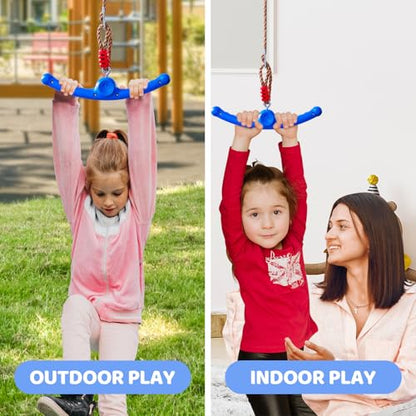 Ninja Swing-Twister 360° Spin Handle: Kids Slackline Accessories & Swing Attachment - Activate Ninja Powers with Epic Twist-Spin Flips! (Blue - Backyard/Playground Hang Toy) - color: Blue