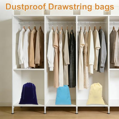 Cloth Shoe Bags for Travel, Flannel Pouch with Drawstring Closure Washable Breathable Cotton Fabric, 15.8x11.8" & 2 Pcs & Coffee- Fit for (Men Women/Luggage/Storage) - color: Coffee