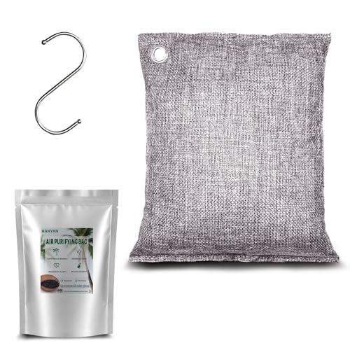 Activated Charcoal Bags Odor Absorbers, Activated Charcoal Odor Absorber for Strong Odors in Car, Closet, Shoe, Pet, Smoke, Basement. Coconut Shell Air Purifying Bag(1 x 500g） - color: 500g x 1pc