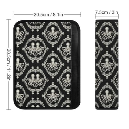 Breathable Seat Belt Shoulder Pad for Adults and Children, Stroller Pushchair High Chair, 2 Pack Gothic Octopus Ocean Black Neck Strap Covers Easy Install (No Tool) - color: Pattern 40
