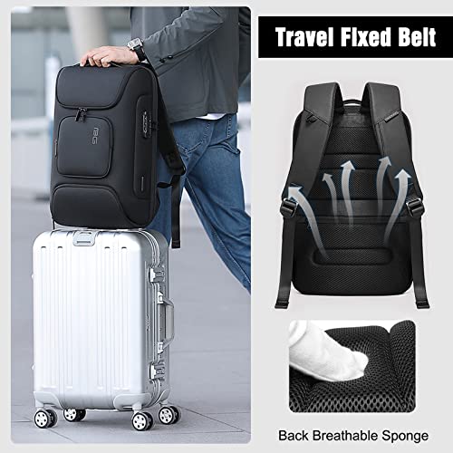 FANDARE Anti-theft Backpack Business Laptop Handbag Travel Large Daypacks fits 15.6 Inch Laptop with USB Charging Port Computer Bag Bookbag for Women Men Waterproof Rucksack Black - color: Black