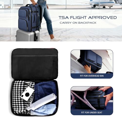 Travel Backpack, Extra Large Carry on Backpack, TSA 18.4 inch Laptop Bags Flight Approved, Lightweight Waterproof Business Luggage Bag, Gifts for Women, Blue - color: Blue, size: 18.4 Inches