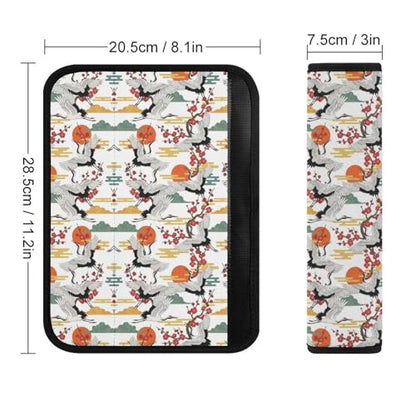 1 Pair Red Sun Flower Crane Bird Seat Belt Shoulder Pad Soft Padded Seat Belt Cushion for Adult Use, Stroller Pushchair High Chair, Pressure Relief - color: Pattern 180