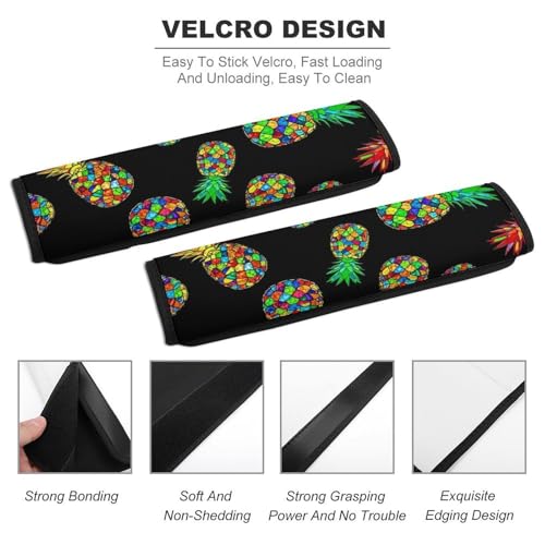 2 Pack Soft Padded Seat Belt Cover for Girls and Boys, All Vehicles, Tropical Pineapple Harness Pads Strap, Anti-Slip Pad - color: Pattern 797