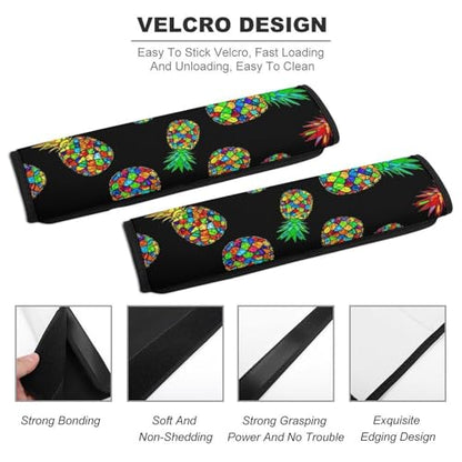 2 Pack Soft Padded Seat Belt Cover for Girls and Boys, All Vehicles, Tropical Pineapple Harness Pads Strap, Anti-Slip Pad - color: Pattern 797