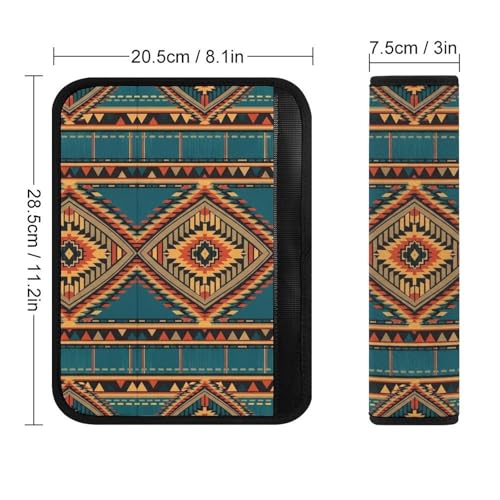 2 Pack Geometric Tribal Aztec Seat Belt Shoulder Pad Universal Fit Harness Pads Strap for Kids, Car Seats Pushchair Strollers High Chair Pushchair, Shock Absorption - color: Pattern 330