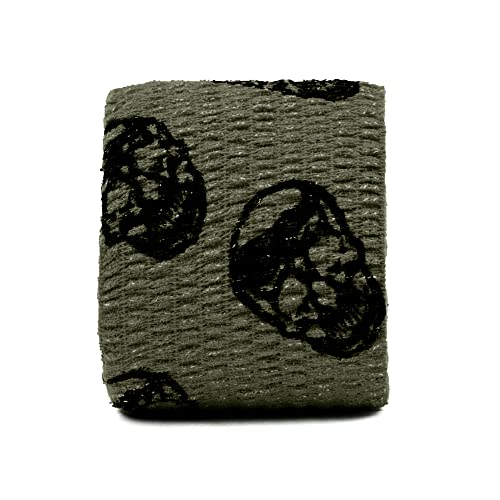 Gymreapers Hook Grip Weightlifting Tape (3 Pack) Premium Adhesive Thumb Skull Tape for Finger Protection, Powerlifting, Exercise & Cross Training - Athletic Sweat Proof Tape - color: OD Green