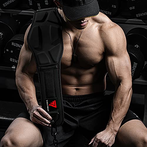 Heavy Duty Dip Belt With Chain - Weighted Pull Up Belt for Workout - color: black
