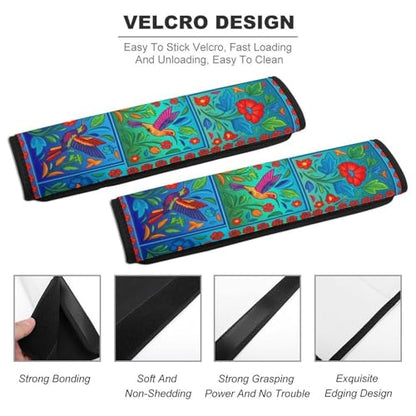 2 Pack Hummingbird Animal Flower Car Seat Straps Shoulder Pads Universal Soft and Comfortable Seat Belt Cushion for Adults and Children, Stroller Pushchair High Chair - color: Pattern 272