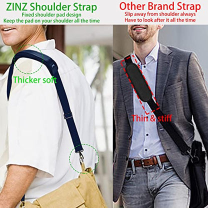 ZINZ Shoulder Strap 58" Ultra-Thick Fixed Padded and Adjustable Buckles Crossbody Strap for Briefcase Laptop Bag Luggage - color: Blue