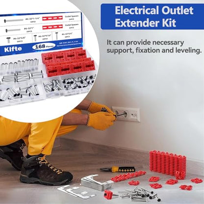 168pcs Black Wall Plate Screws & Outlet Spacers Kits, 3/8", 9/16", 3/4", 1", 1.2" Outlet Screws 6-32 and Receptacle Spacers for Switch Electrical Box - color: Black+Red, size: 3/8", 9/16", 3/4", 1", 1.2"