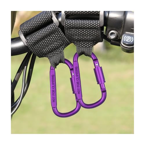 2PCS Hook for Hanging Helmet Goggle Headsets Bags, Heavy Duty Carabiner Clip, Adjustable Strap Hook for Scooter (Purple) - color: Purple