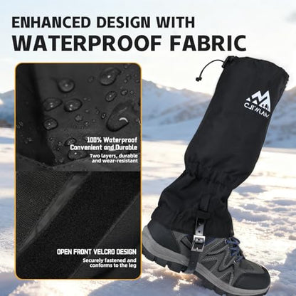 Adjustable Leg Gaiters, Waterproof Snow Boot Gaiters for Men Women with Hiking, Walking, Hunting, Snowshoeing, Climbing