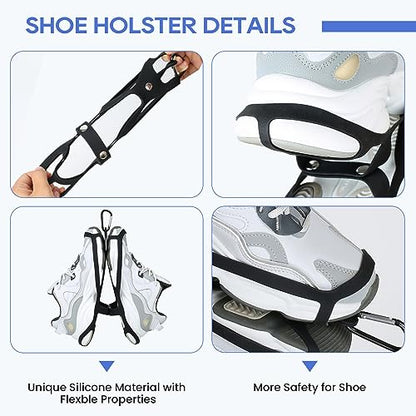 Footwear Clip Sports and Outdoor Climbing Trip,Footwear Clip Sports Accessory,Hang Extra Shoes Cleats Boots or Gear on Your Bag - size: Large