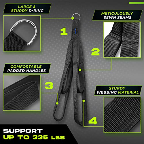 Yes4All Tricep Strap Cable Attachment 2-in-1 3D Mesh Neoprene Handles/ 2 Inches width for Different Exercises, Cable Crunch Attachment for Home Gym/Multi-Workout