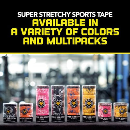 Goat Tape Super Stretchy Thumb Tape - Weightlifting Hook Grip Tape & WOD Tape for Cross Training, Gym Workout Tape, Athletic Finger Wrap - Flexes with Every Move - 15 Feet per Roll (Yellow 2-Pack) - color: Yellow 2-pack