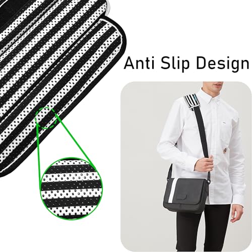 ZINZ Universal Shoulder Pad with Ultra Thick Cushion for Bag Luggage Bag Crossbody, Plus Long & Anti-Slip & Breathable,Black & White Stripes - color: Black & White Stripes