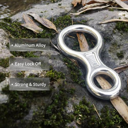 NewDoar Climbing Gear Downhill Equipment, Descender Rappel Rock Climbing Descending Belaying Equipment Rescue Figure 8 Descender Rigging Plate 35KN for Climbing Belaying and Rappeling Device - color: White