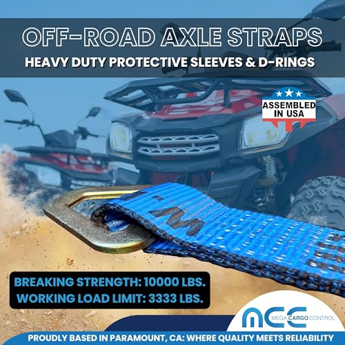 2 Pack 48" Blue Axle Tie Downs Cargo Secure Heavy Duty - color: Blue, size: 48"