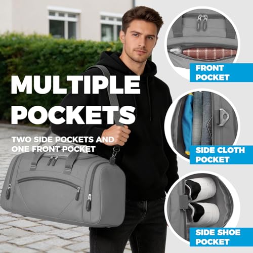 Uarition Mens Gym Bag, 55L Large Sports Duffle Bags, Workout Bags Lightweight, Dark Grey | For Travel, Carry On Weekender - color: Dark Grey