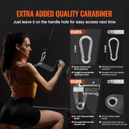 VEVOR LAT Pulldown Attachments, Cable Machine Rowing T-bar V-bar Tricep Pull Down Bar, Back Strength Training Rubber Coated Handle Grip, Bicep Curl Tricep LAT Pulldown Bar for Home Gym Fitness - size: 5PCS A