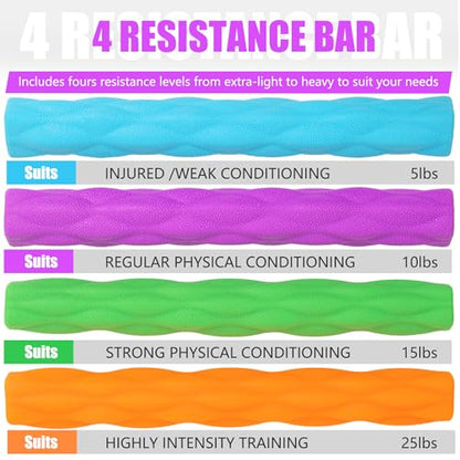 DICYWUDI Flex Therapy Bar and Grip Strength Trainers set, Physical Therapy & Resistance Bar for Golfers Elbow, Tendinitis, Wrist,Forearms Pain, Improve Grip Strength and Relieve Pain - color: Blue/Purple/Green/Orange-MH
