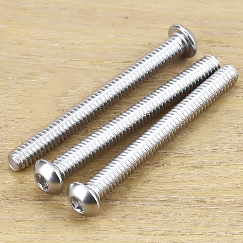 1/4-20 x 2-1/2" Button Head Socket Cap Bolts Screws, 304 Stainless Steel 18-8, Allen Hex Drive, Bright Finish, Fully Machine Thread, Pack of 50 - size: 1/4-20 x 2-1/2