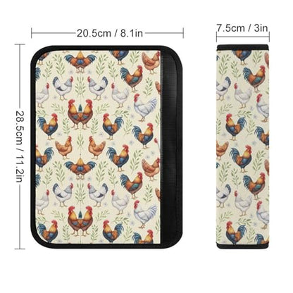 1 Pair Soft Padded Seat Belt Cover for Child, Most Cars, Cute Chicken Floral Shoulder Harness Cover, Neck and Shoulder Support - color: Pattern 884
